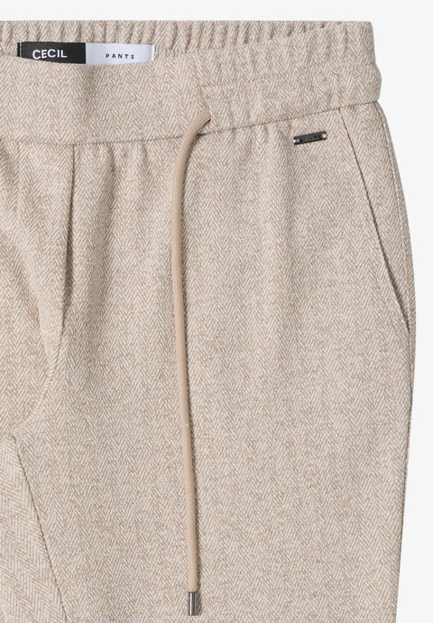 Cecil Tracey Creamy White Casual Trousers