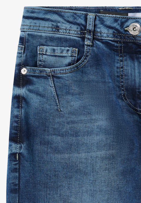 Cecil Wide Leg Jeans Style Neele - Mid Blue Wash 28"Leg