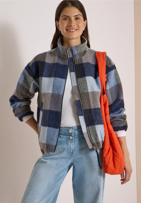 Cecil Check Blouson Jacket - urban dark navy