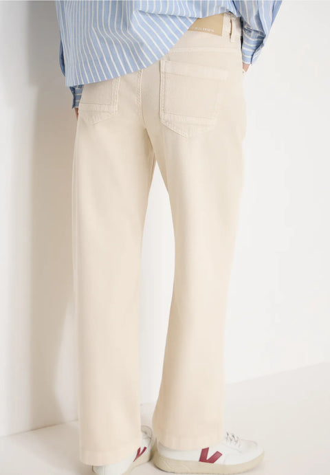 Cecil Neele Wide Leg Jeans - Pearl Beige 30 inch leg