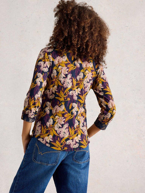 White Stuff Annie Jersey Shirt - Navy Multi