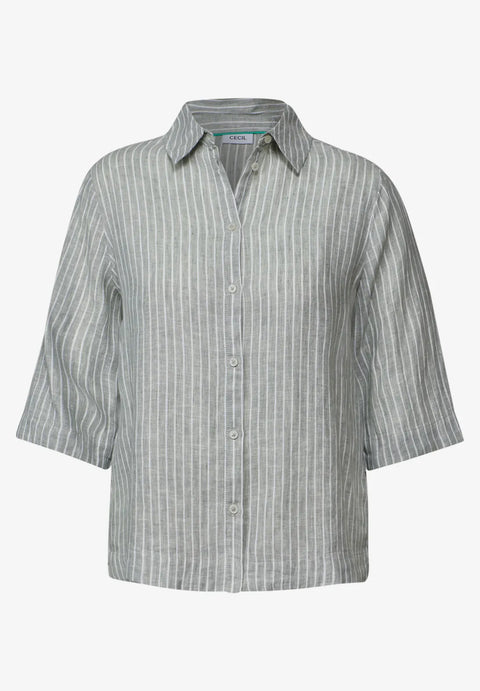 Cecil Linen Stripe Short Sleeve Shirt