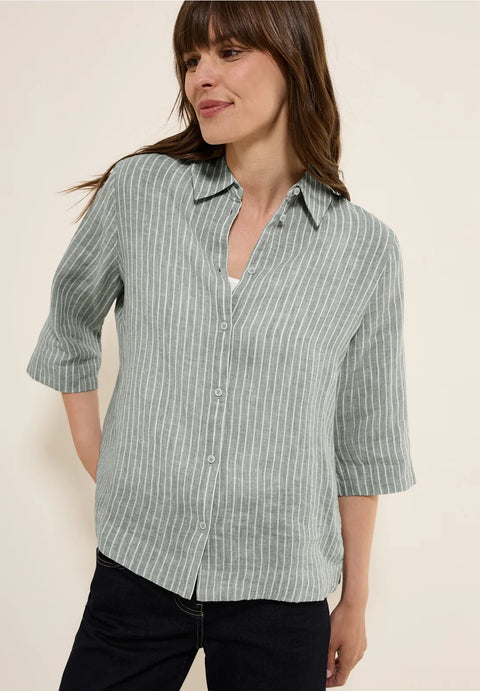 Cecil Linen Stripe Short Sleeve Shirt