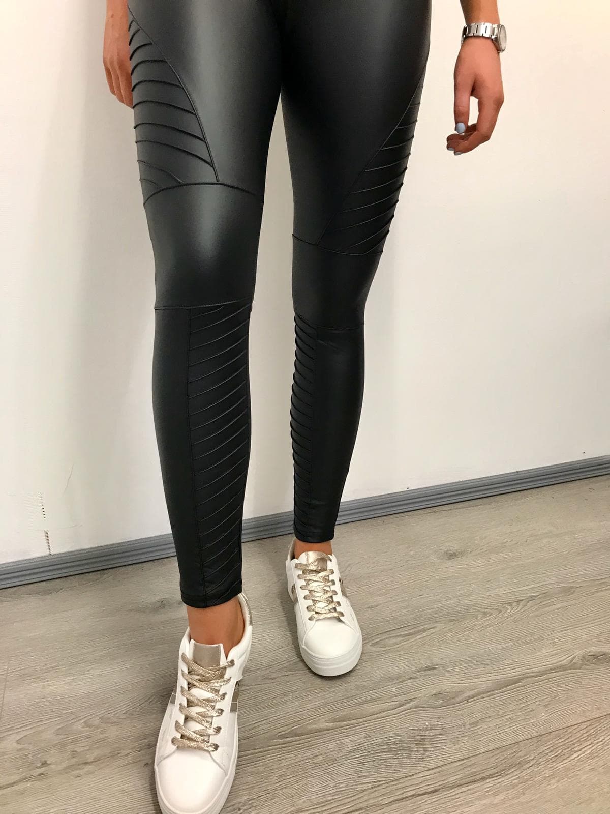 PIPPA Black Biker Leggings L XL 14 16