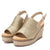 XTI Gold Wedge Sandals