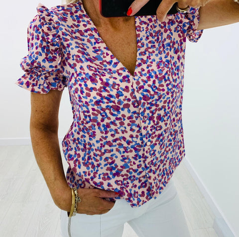 Rita Blouse - Ditzy Blue