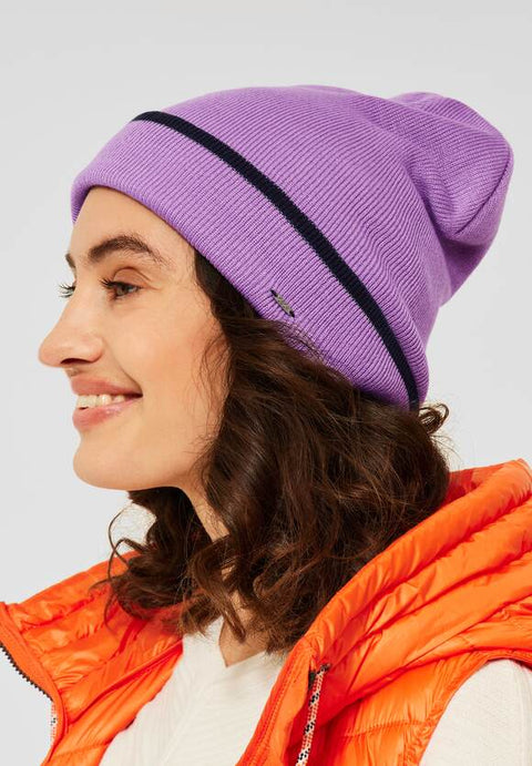 Knit Beanie Frosty Violet Stripe