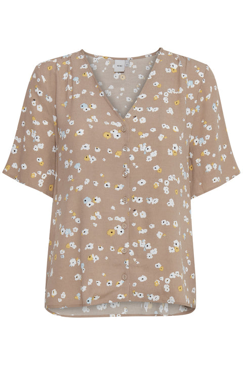 ICHI BLOUSE WITH SHORT SLEEVE  Natural