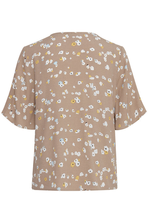 ICHI BLOUSE WITH SHORT SLEEVE  Natural
