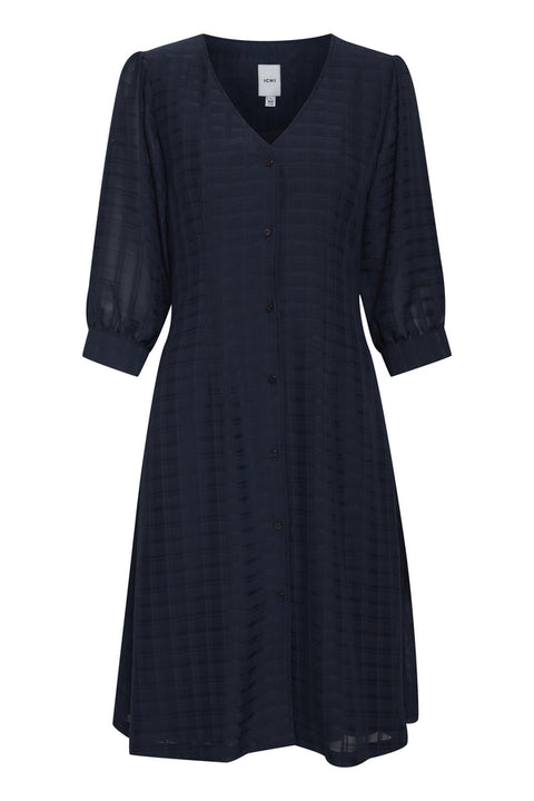 Ichi Total Eclipse (Navy) Pattern Dress