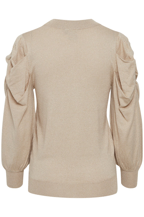 Fine Gold Knit Ichi Jumper with  Balloon Sleeves