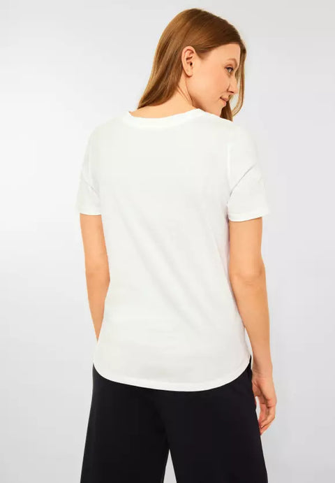 Cecil 'La Mer' Print T-Shirt - Vanilla White