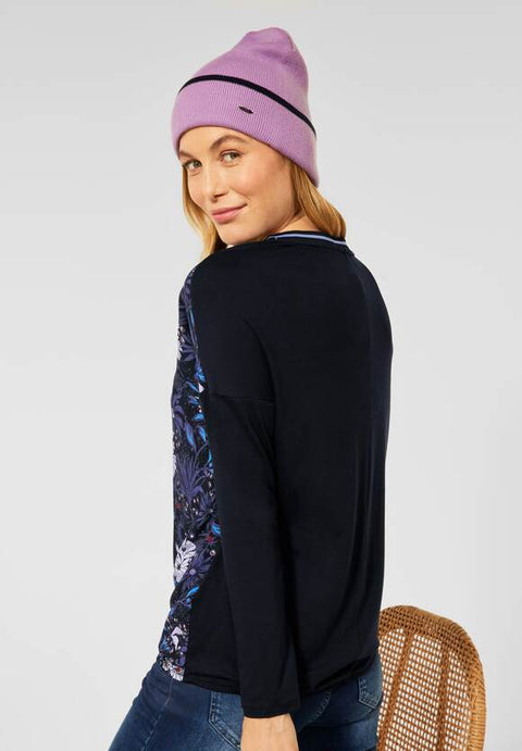 Knit Beanie Frosty Violet Stripe