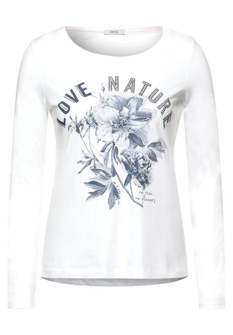 Cecil Love Nature White long TShirt