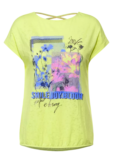 Cecil Soft Yellow Print T-Shirt