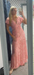 Sophie Pattern Full Length Dress - Peach