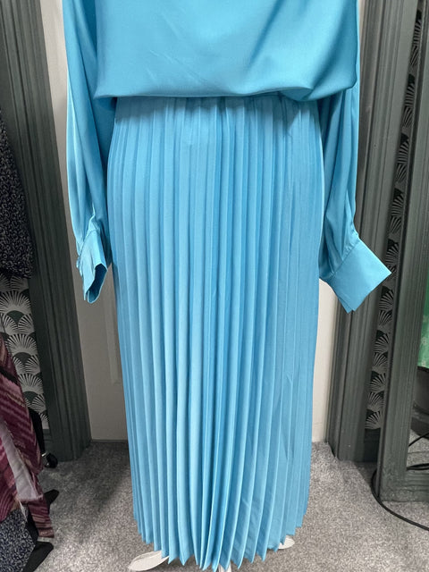 Garconne Mid-length Pleated Skirt - Blue