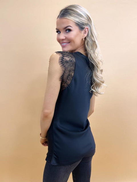 Lauren Lace Cami Top Black