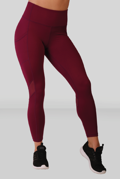 Fit Pink Sports Leggings With Deep side Pockets in Raspberry(Size Down)