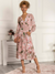 Jolie Moi Maaike Long Sleeve Mesh Dress - Pink Floral
