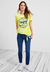 Cecil Striped Front Print Top - Limelight Yellow