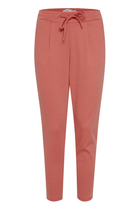 Ichi Cropped Jersey Pants - Faded Rose