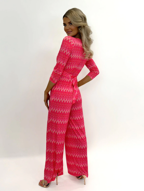 Kate & Pippa Servino Jumpsuit - Pink Geo Print
