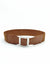 Silver Buckle Square Belt - Brown