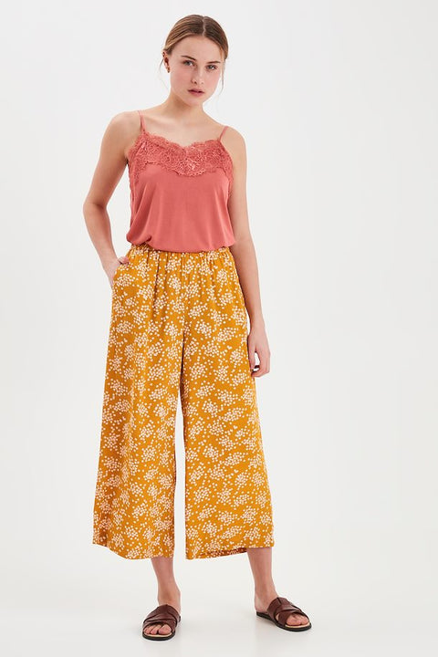 Ichi Casual Pants - Golden Yellow
