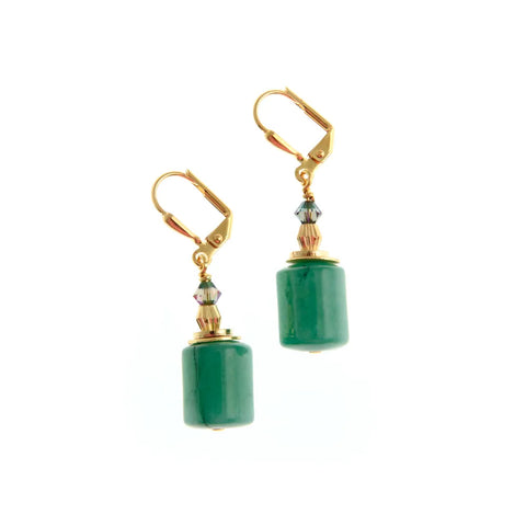 K Kajoux Wilde Emeralde Column Earrings- Short