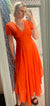 Chloe V-Neck Maxi Dress - Vibrant Orange